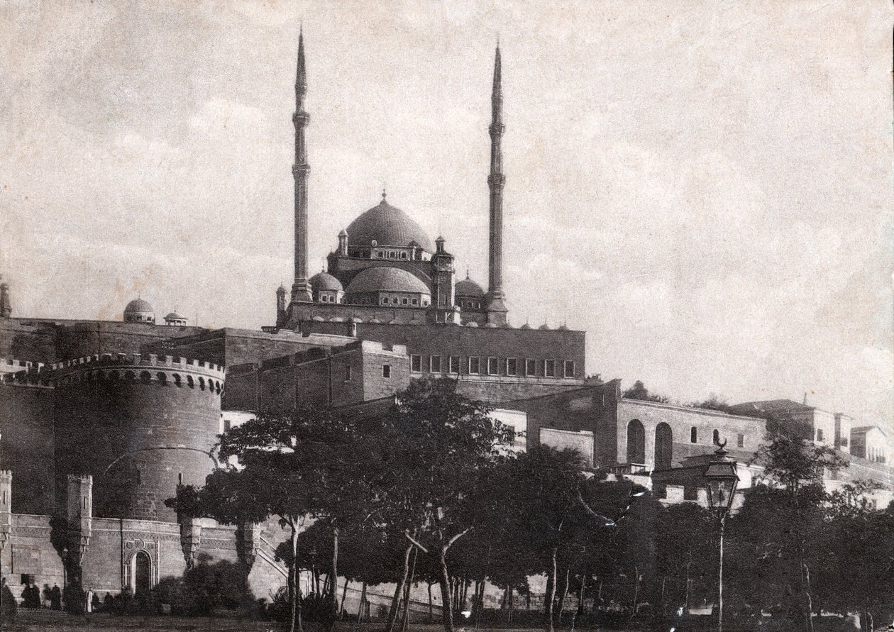 Kairo, citadellet til Saladin (Egypt). rundt 1920 (s/hvitt-bilde) av . .