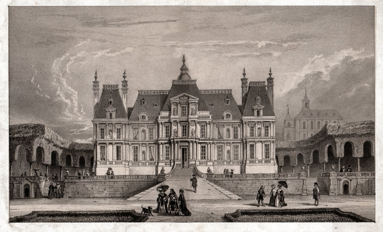 Castle of Maison Lafitte, ca 1850 (gravering) av . .