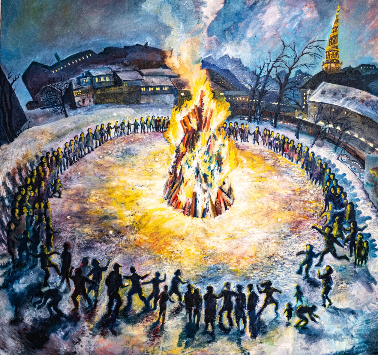 Christianias første parti, København. (Maleri) av . .