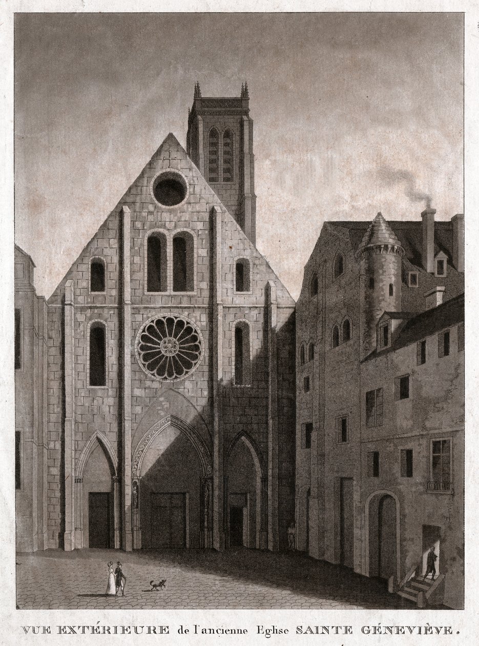 Sainte Genevieve-kirken, tidlig på 1800-tallet (gravering) av . .
