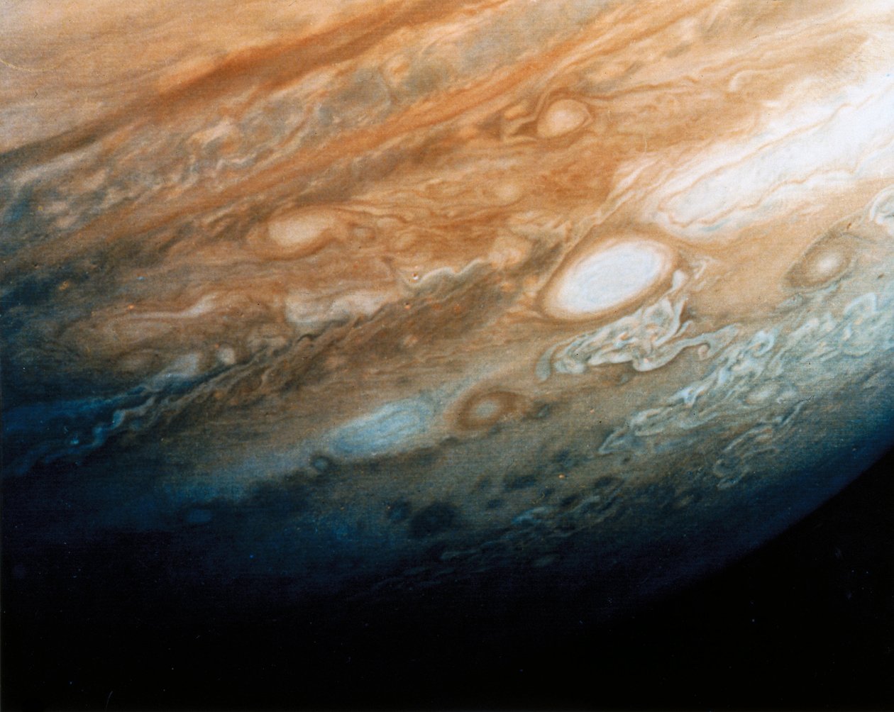 Nærbilde av skymønstrene til Jupiter av Ferdinand Georg Waldmuller