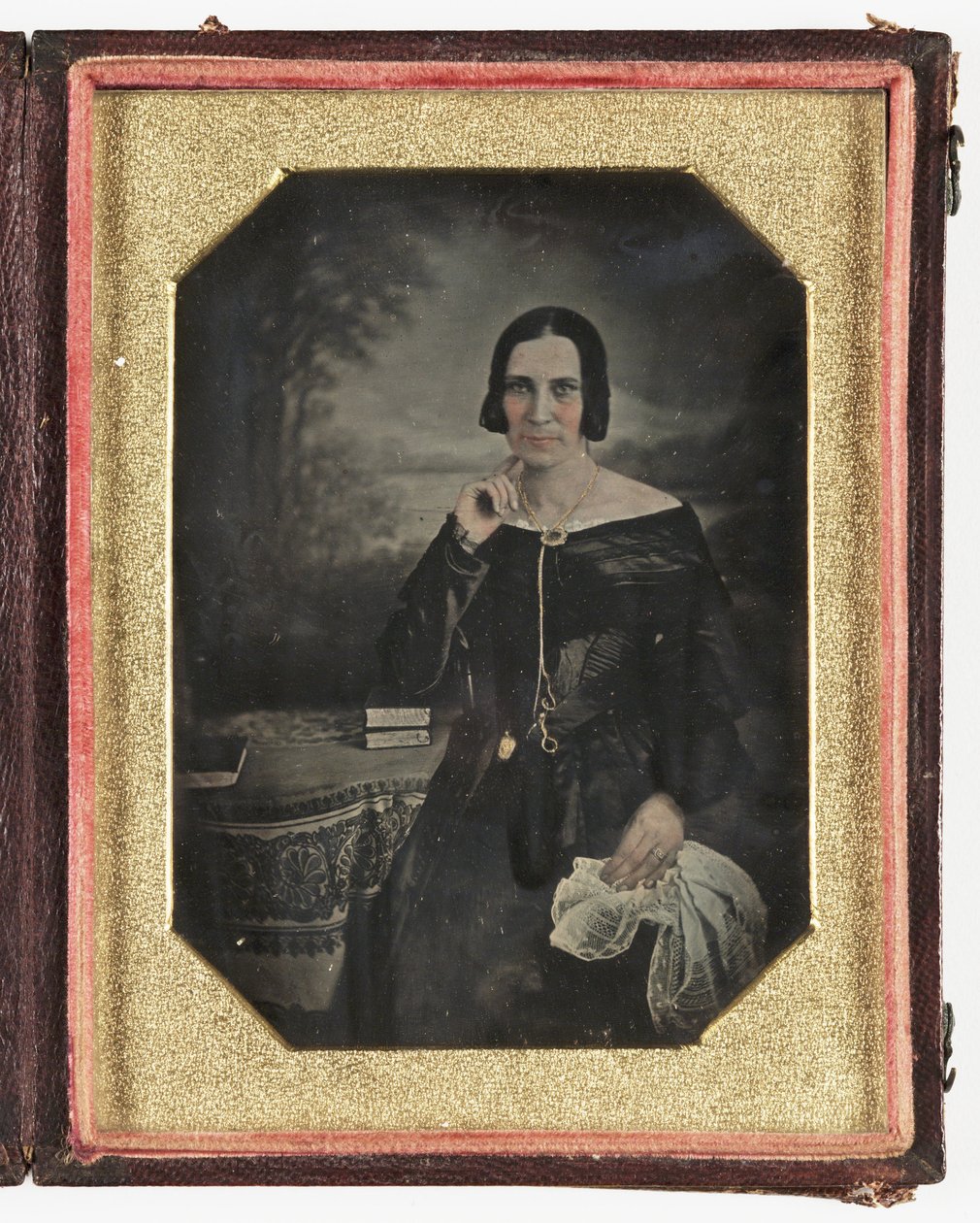 Daguerreotypi av en kvinne, ca 1845 av Frederick (attr. to) Barnard