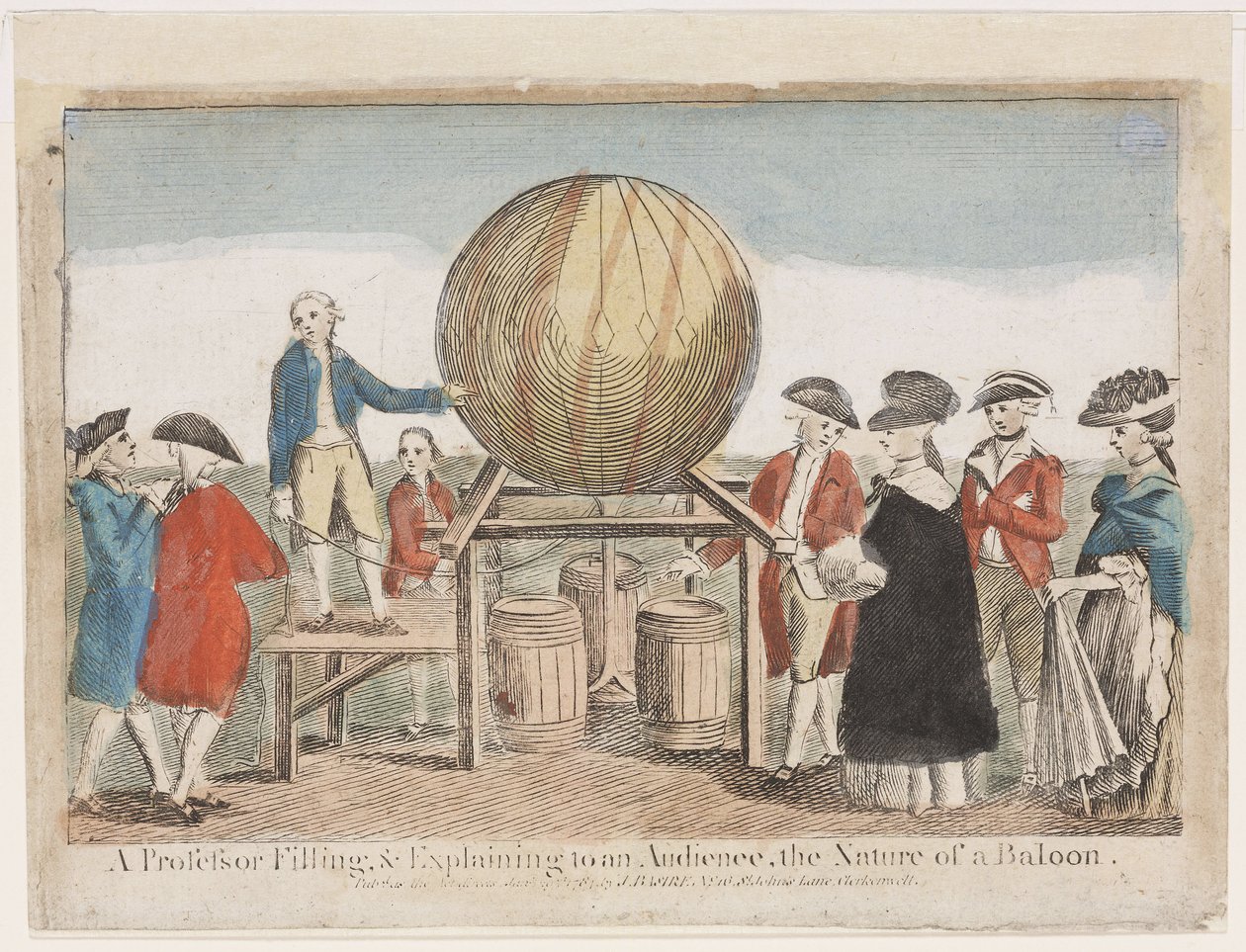 Demonstrasjon av ballongflyging, ca 1784 av Frederick (attr. to) Barnard