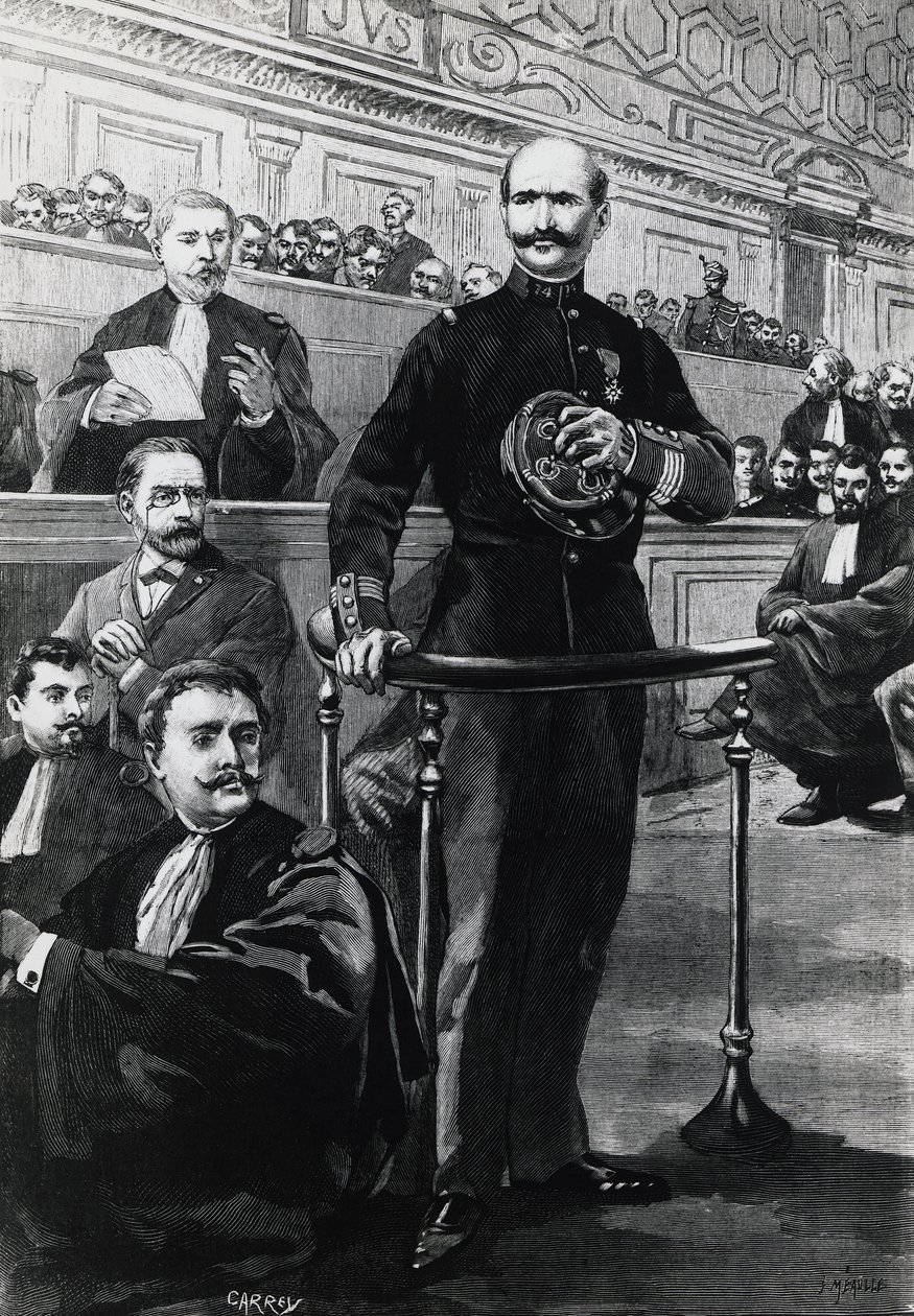 Avsetning av kommandør Charles Walsin-Esterhazy, under Emile Zola-rettssaken av Georg Carl Heinrich Dollmann