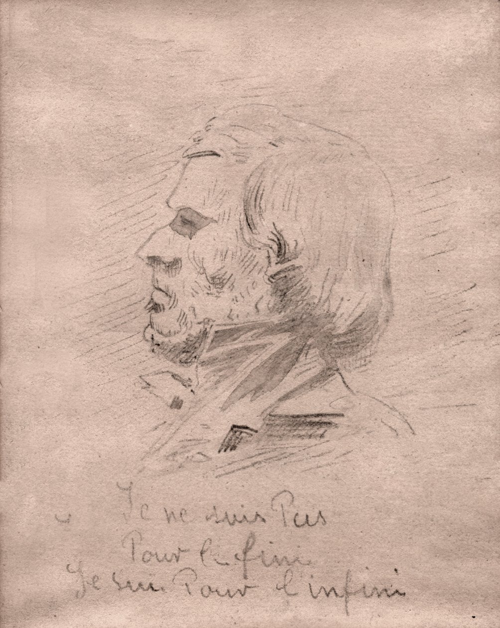 Eugene Delacroix "Jeg er ikke for mål, jeg er for uendelig." ca 1850 (tegning) av . .