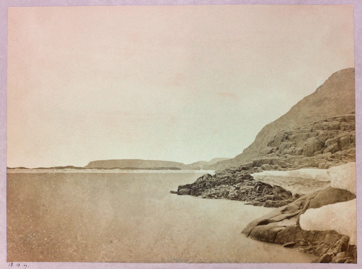 Arctic Expedition (1875–1876) av kaptein George Nares (1831–1915): Ser sørover fra Cape Payer av Frederick (attr. to) Barnard