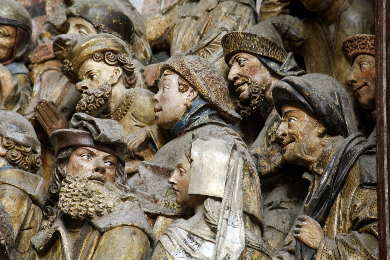 FRANKRIKE. Hauts-de-France. SUM. Amiens. Vår Frue katedral. Sørvegg av koret. Detalj av basrelieffer som skildrer historien om Saint Fermin (Firmin d'Amiens eller de Pamplona, 3. århundre). Gotisk kunst. Lettelse av Ferdinand Georg Waldmuller