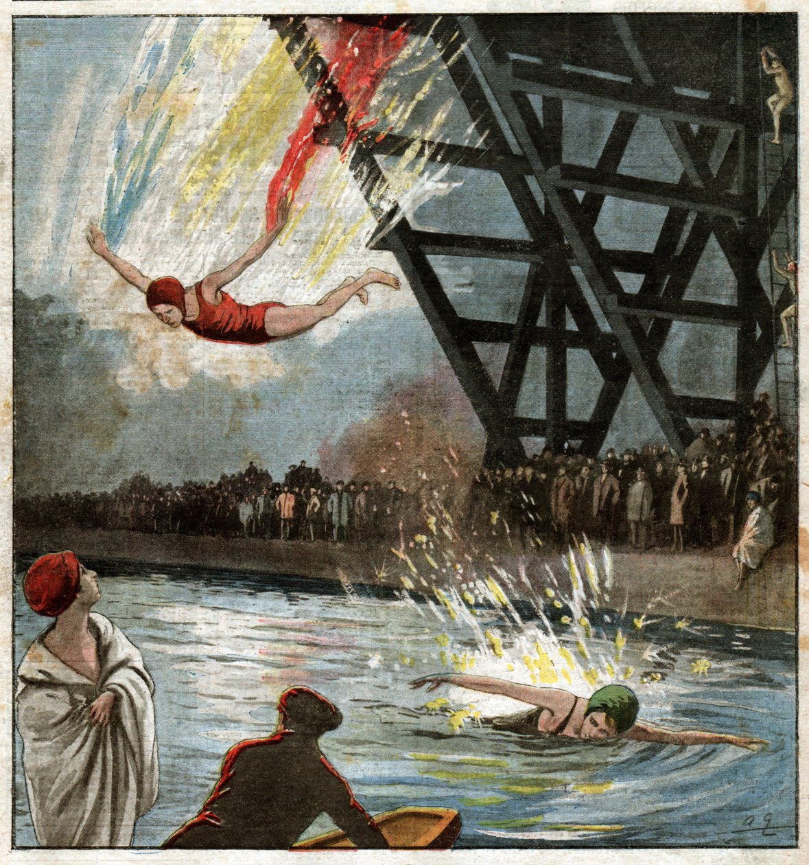 Nautisk festival i Paris. Vannsportsfest i Paris. av John Pardon