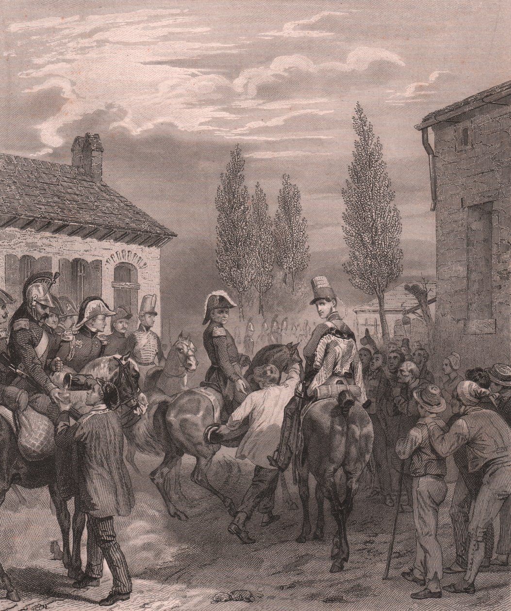 Fransk hær inn i Belgia, august 1831, stålgravering på kinapapir av William Walcutt