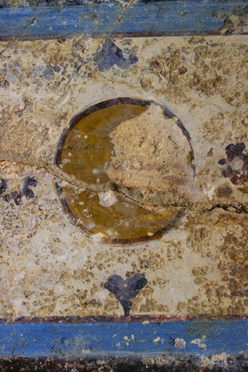 Fresco fragment, Salus Augusta Temple-Cryptoporticus, gamle romerske byen Urbs Salvia, Urbisaglia, Marche, Italia (bilde) av William Walcutt