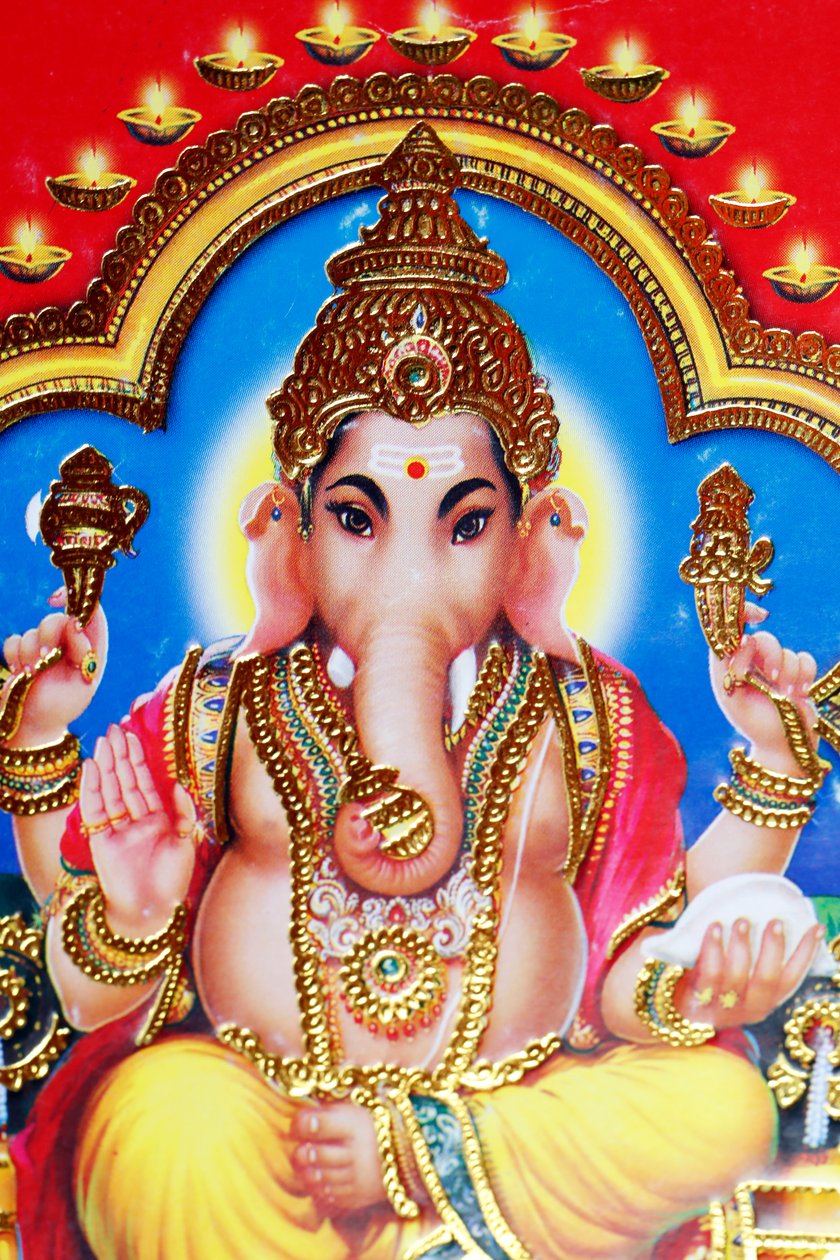 Ganesha eller Ganapati: Hindu-guden med elefanthodet. av . .