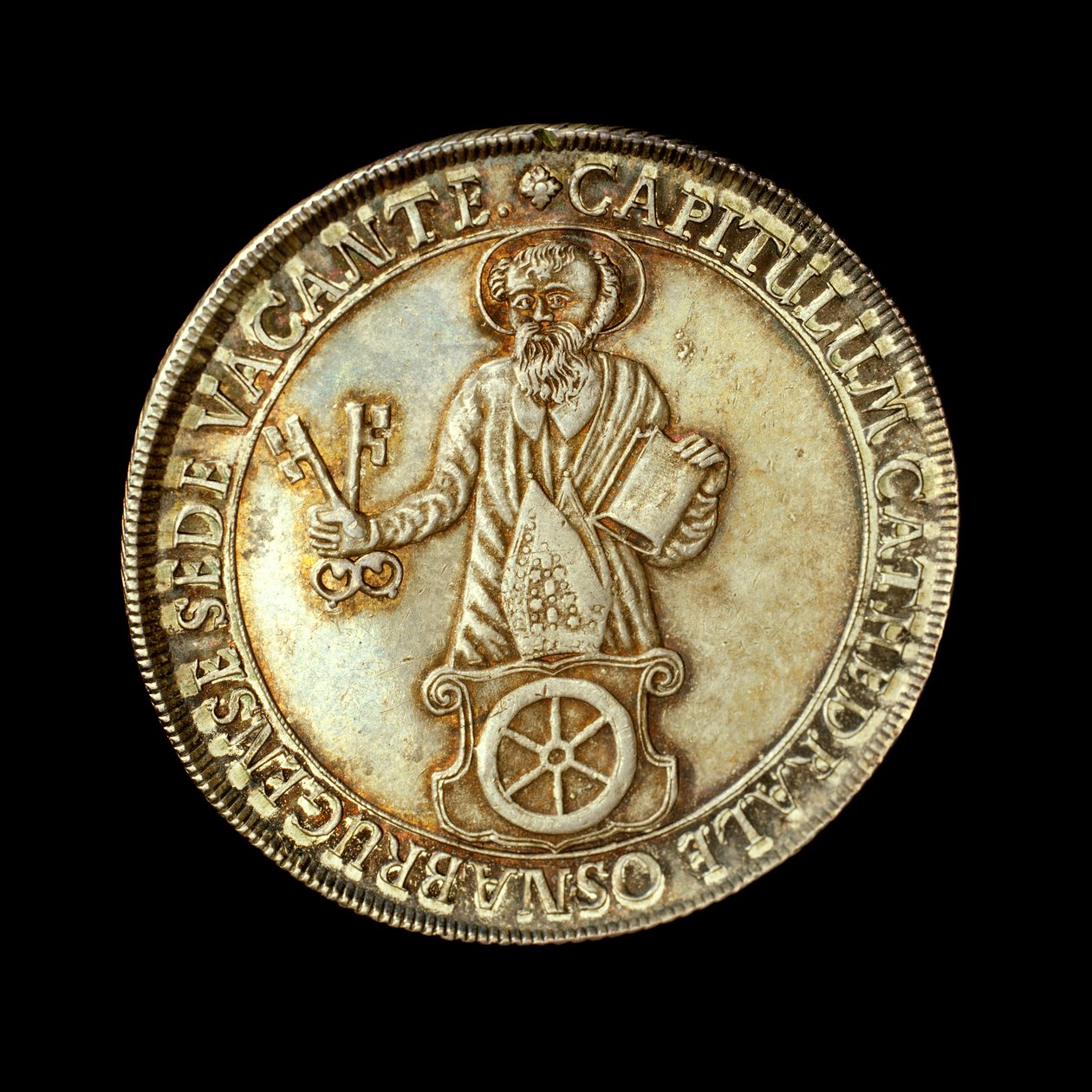 Tysk mynt som viser en figur i full lengde av St. Peter, skytshelgen for bispedømmet av Hippolyte Lalaise Devéria