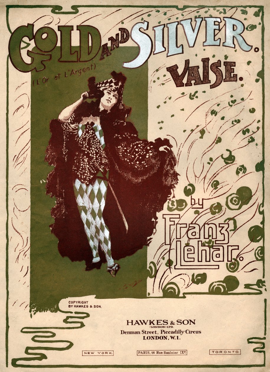 Gull og sølv, vals av Franz Lehar. rundt 1904 (illustrasjon) av . .