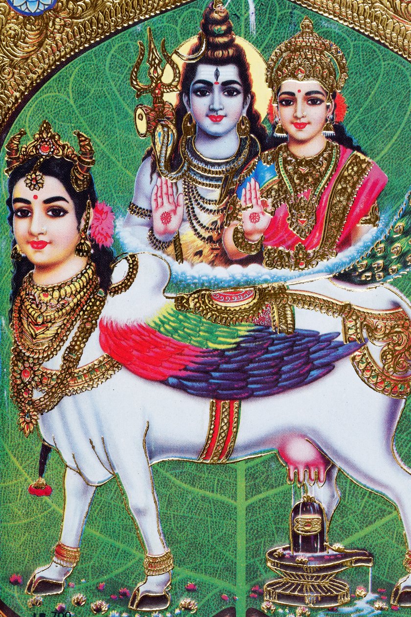 Hindu-guden Shiva og gudinnen Parvathi. av . .
