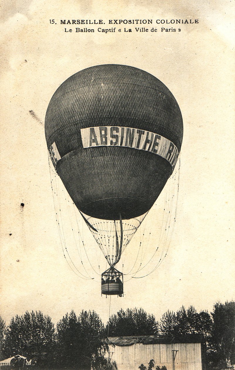 Varmluftsballongreklame Absinthe Rivoire av Frederick (attr. to) Barnard