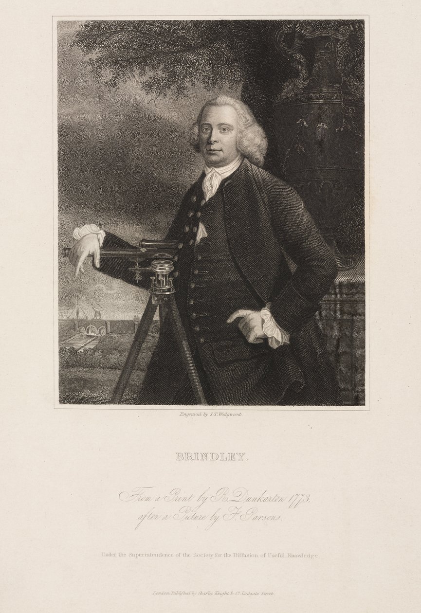 James Brindley , britisk sivilingeniør og kanalbygger av Frederick (attr. to) Barnard