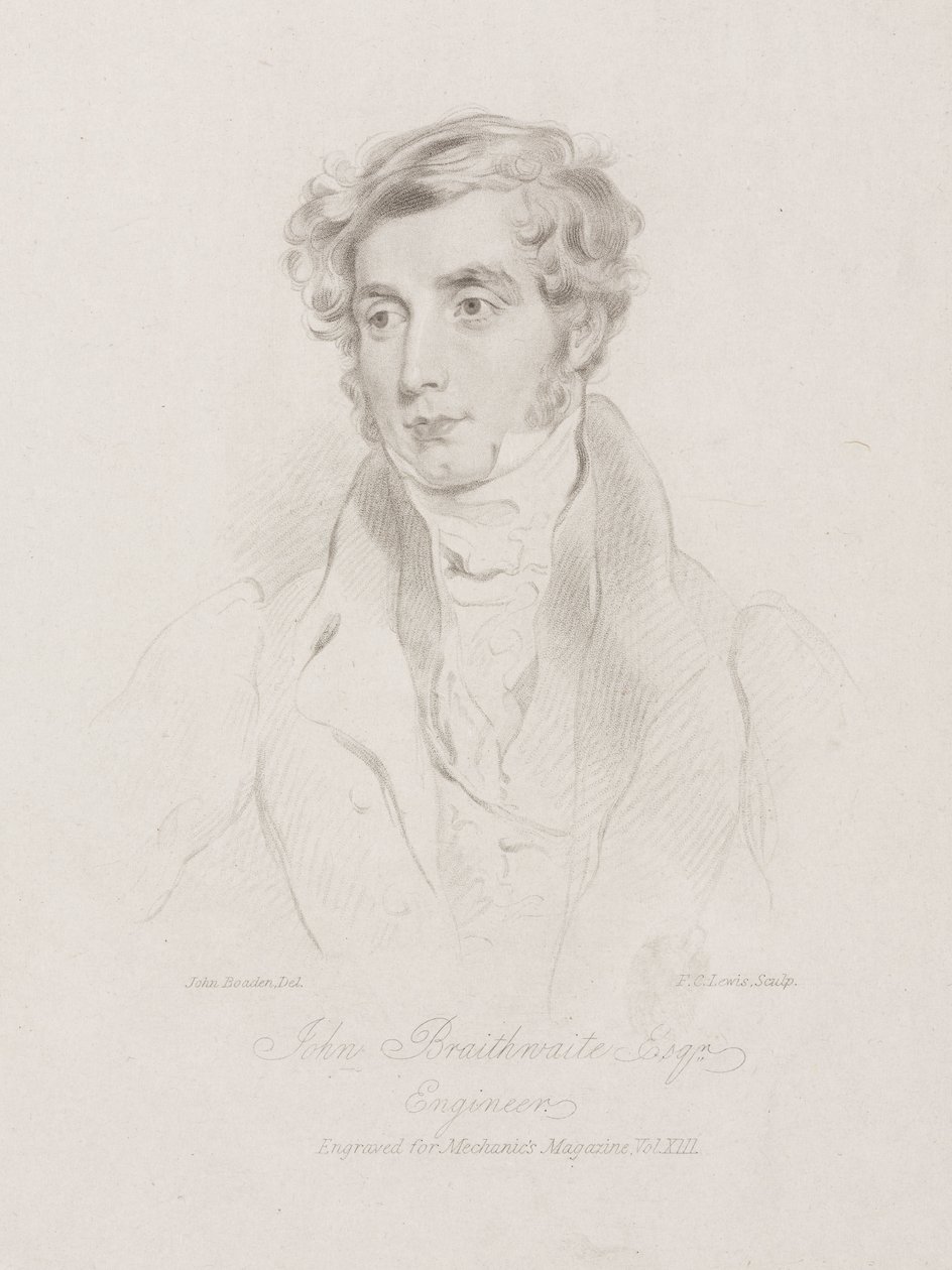 John Braithwaite , britisk ingeniør, ca 1830 av Frederick (attr. to) Barnard
