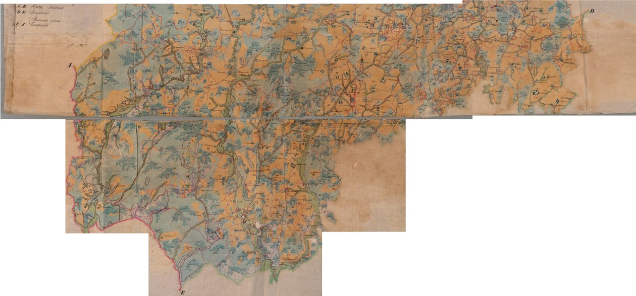 Kart over Kirzhach-distriktet (PGM 1 verst) 1780 - 1790 av неизвестны