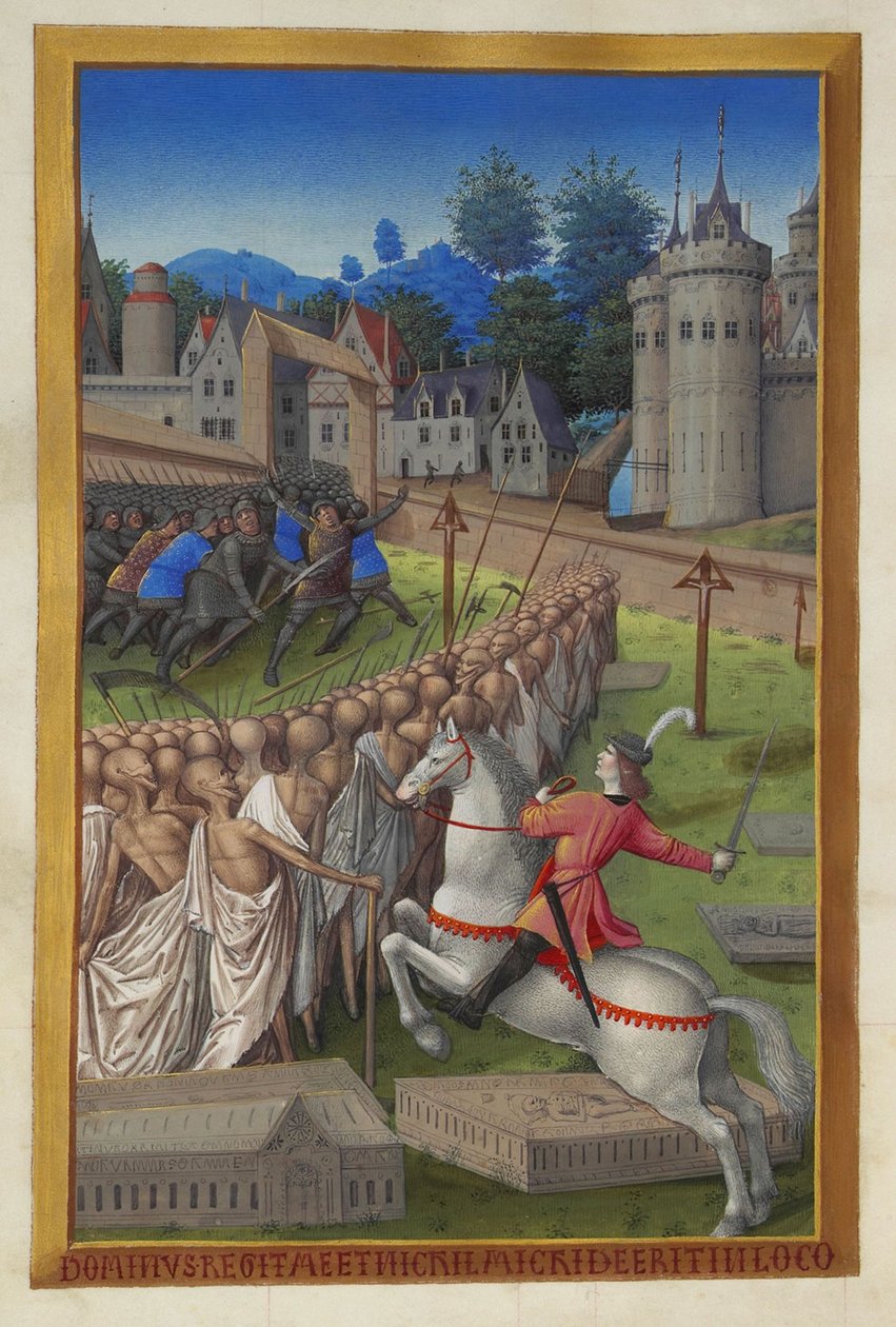 Les Très Riches Heures du Duc de Berry, Folio 90v - The Horseman of Death av Unbekannt 2321
