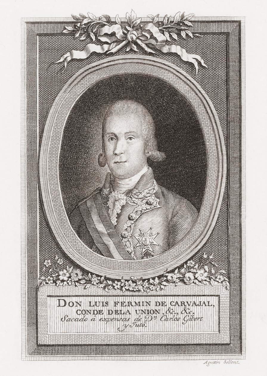 Luis Fermín de Carvajal, greve av unionen. Portrett. av . .