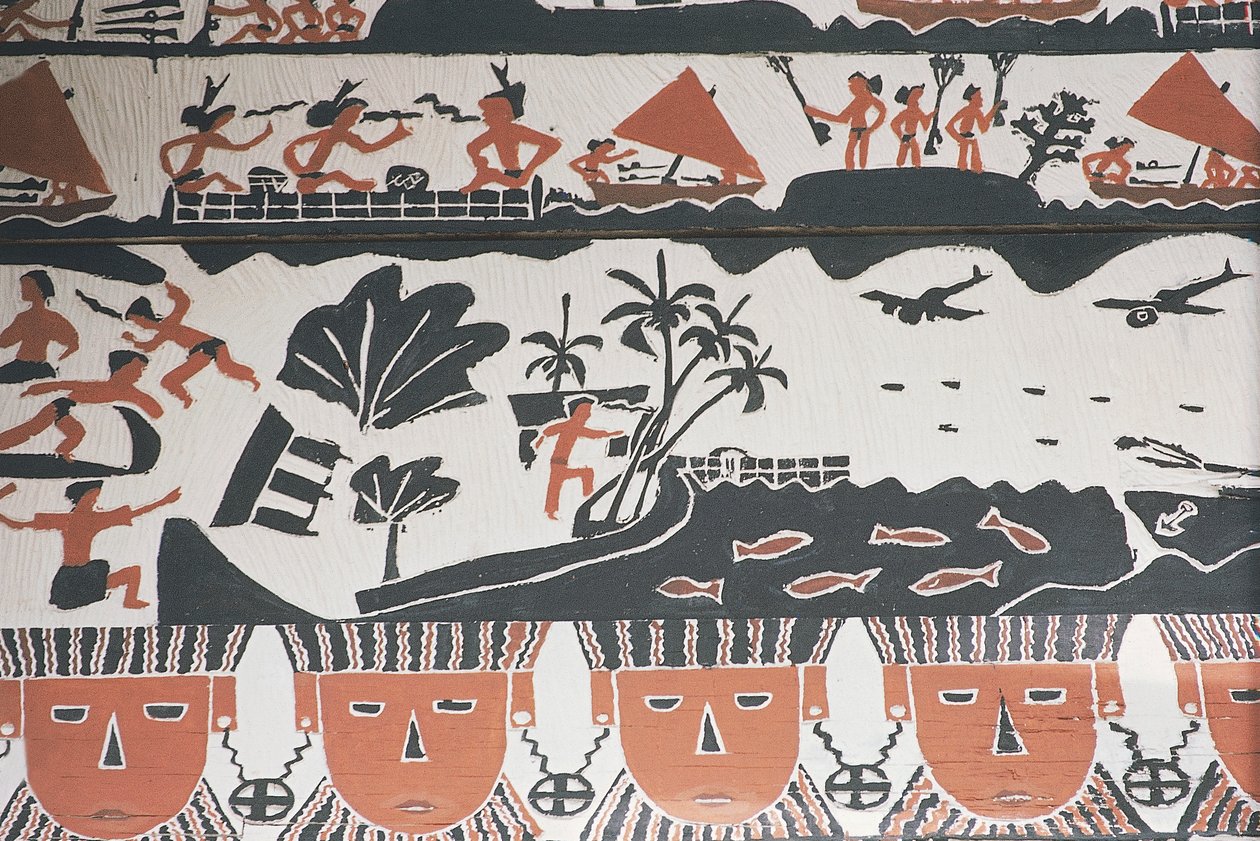 Matting med tradisjonell dekor, Mikronesia av William Walcutt