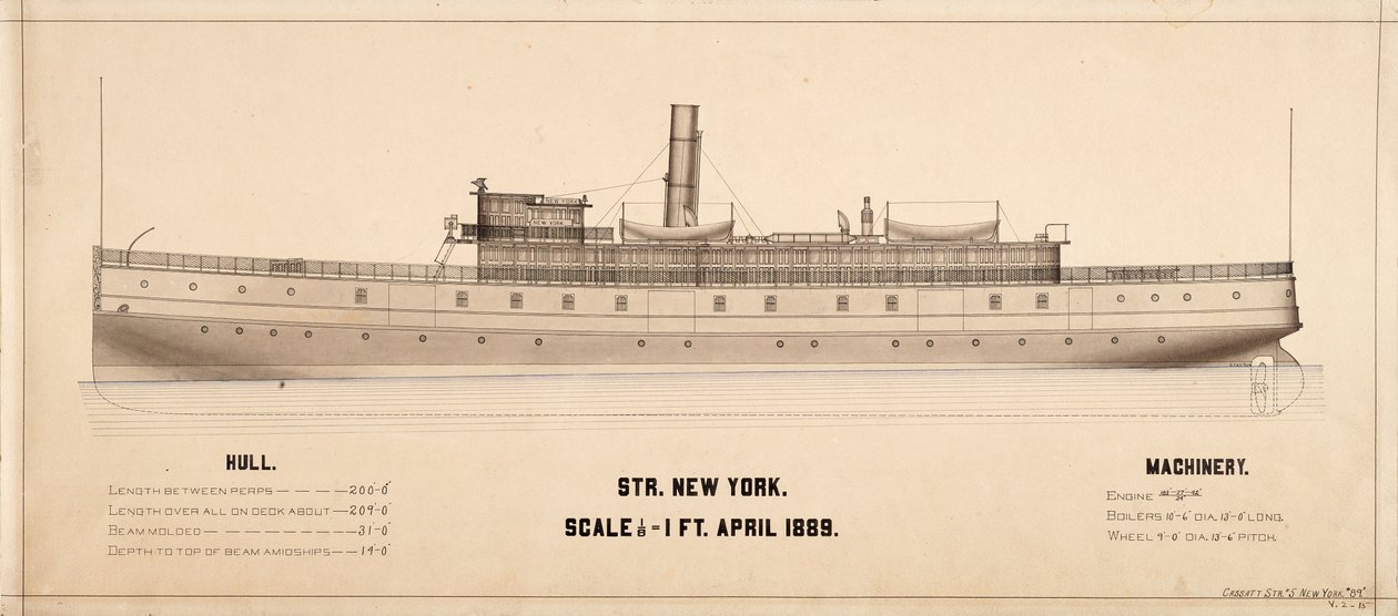 New York (Dampskip: 1889) planer av . .