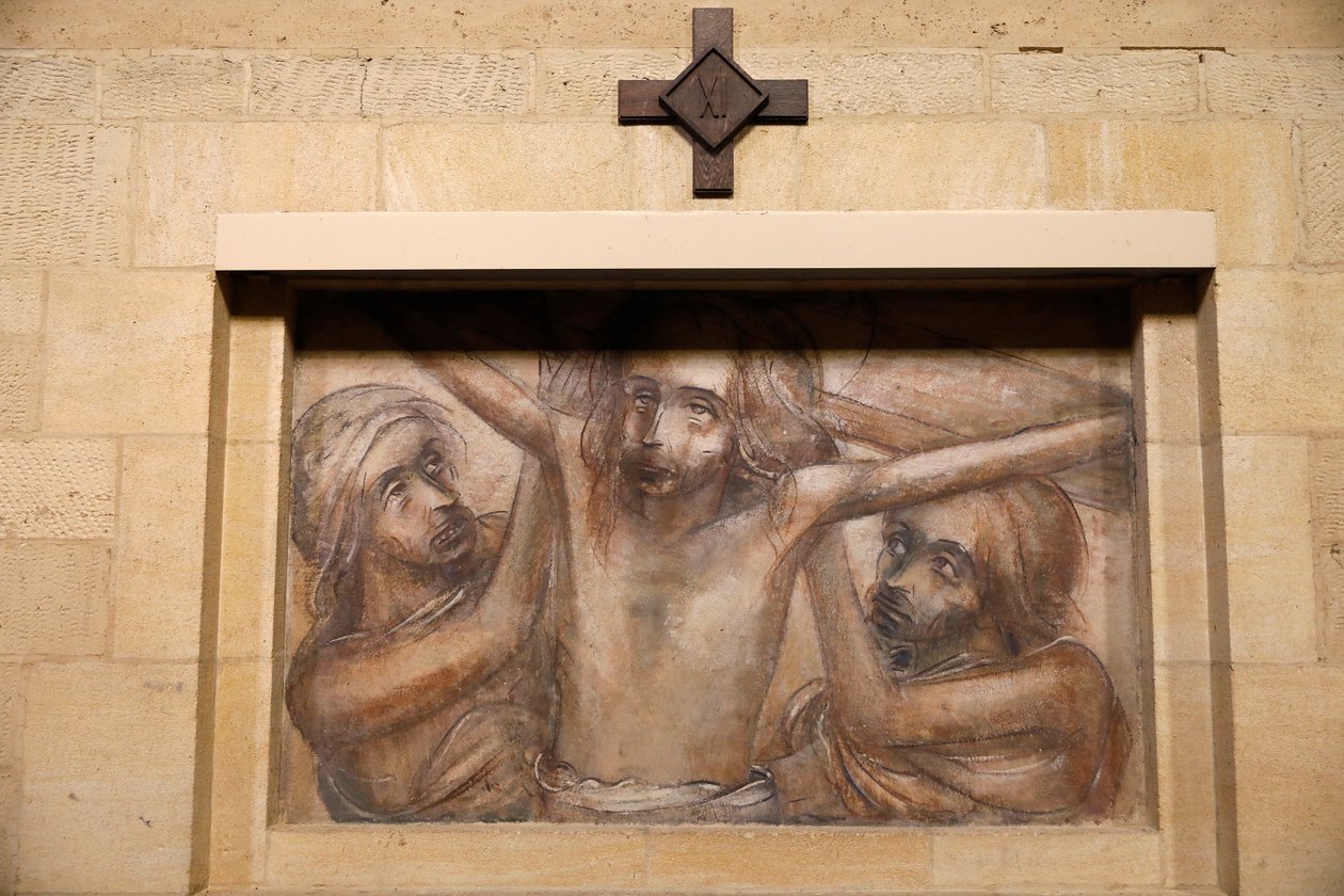 Orval trappistkloster, Belgia. Kirke. Korsveien. 11. stasjon av . .