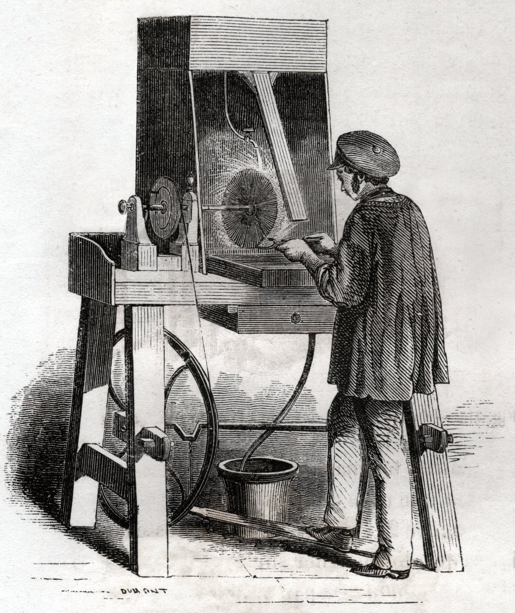 Arbeider i gullsmedbutikken. Arbeider i sølvsmed. av Frederick (attr. to) Barnard
