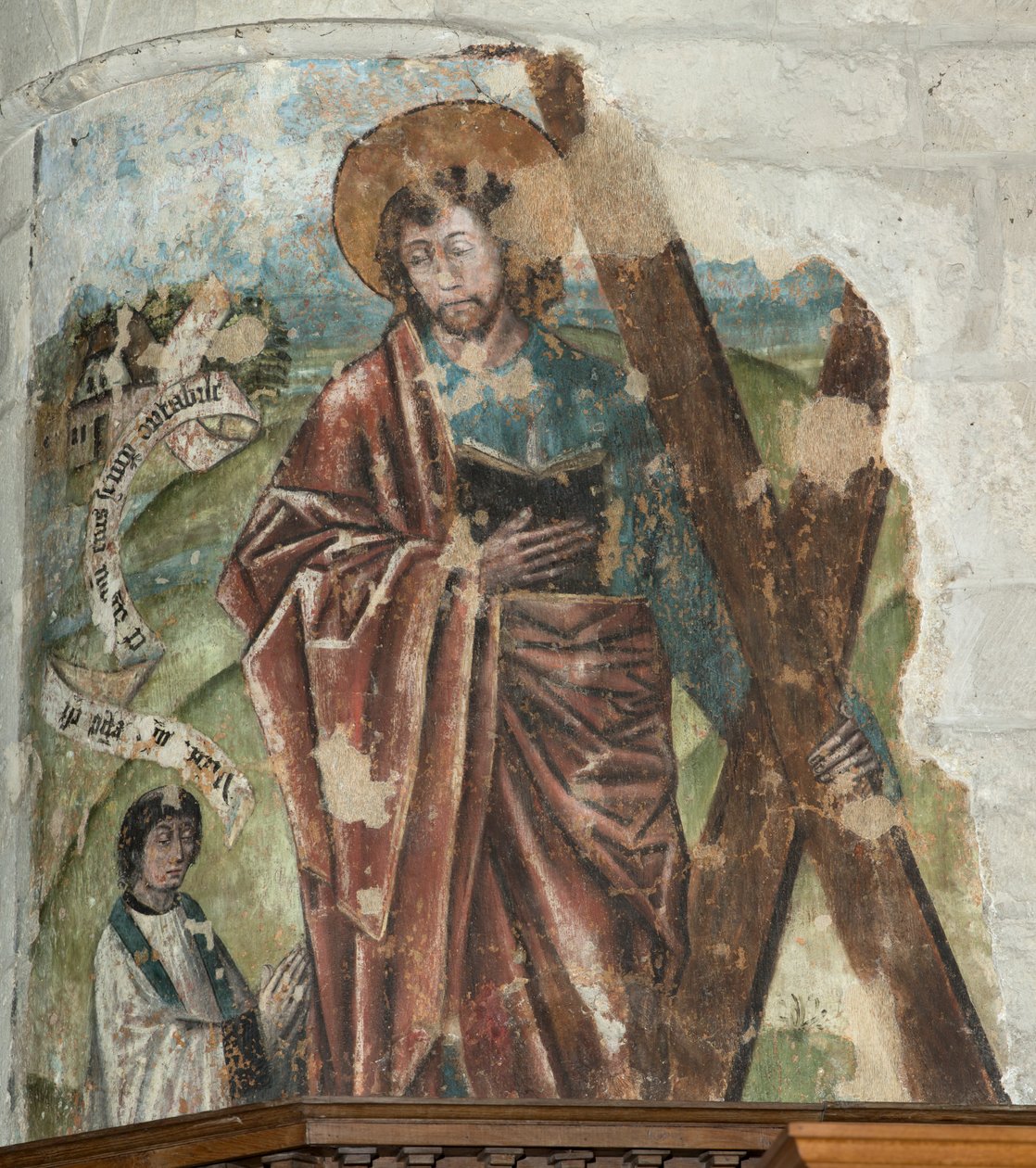 Sognekirke (Vår Frues sognekirke). Interiør. Koret. Veggmaling. av . .