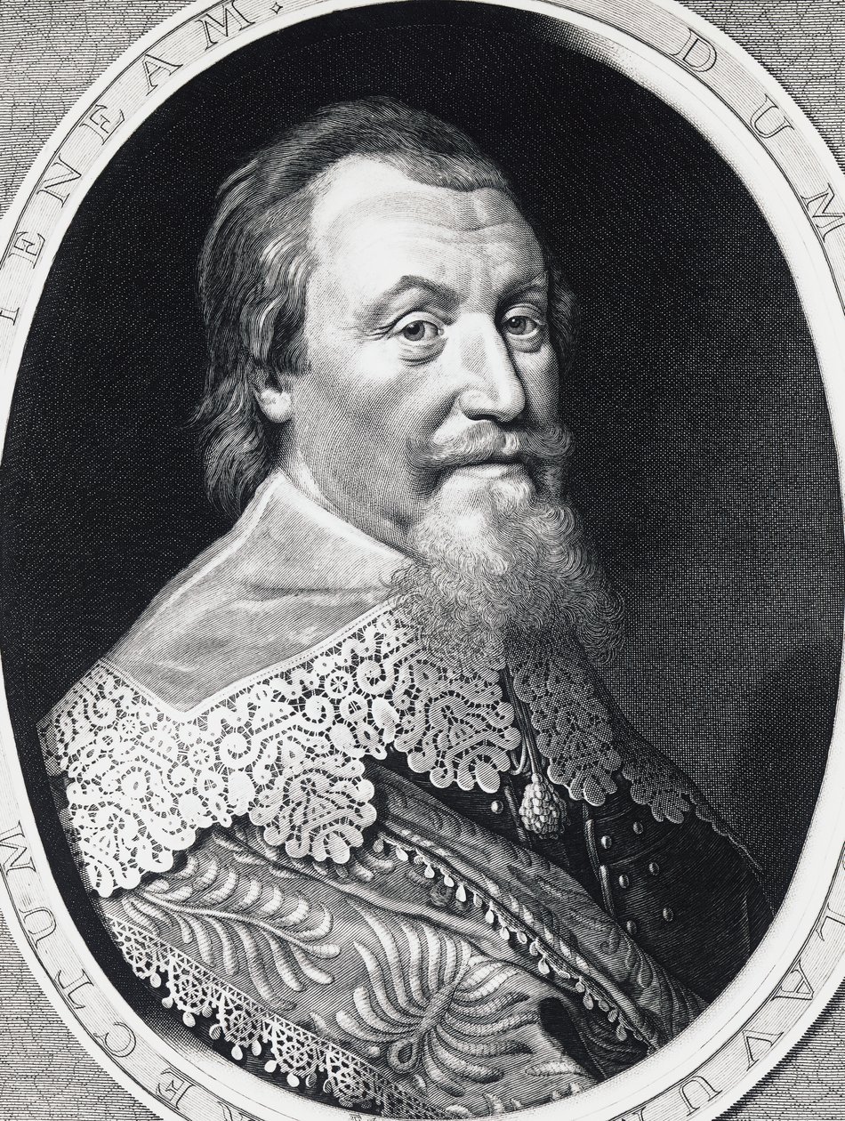 Portrett av Axel Gustafsson Oxenstierna (1583-1654), Lord High Chancellor of Sweden, gravering av William Walcutt