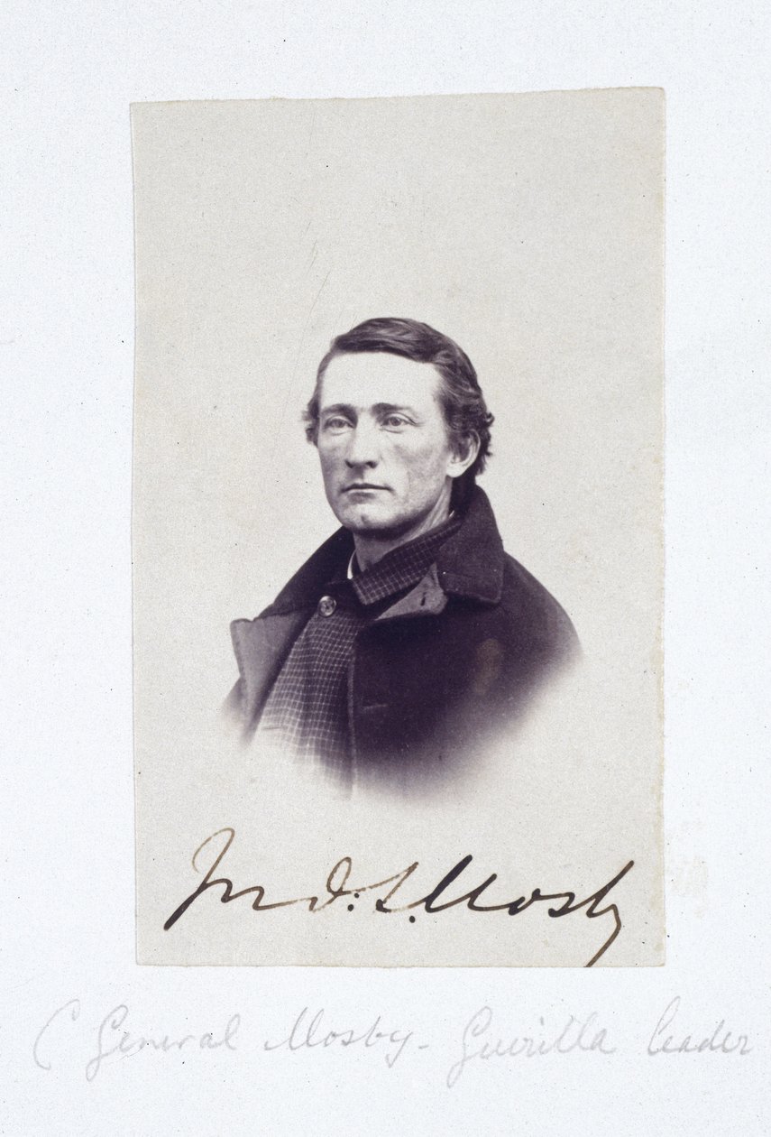 Portrett av general Mosby, konføderert geriljaleder, ca 1863 av Frederick (attr. to) Barnard