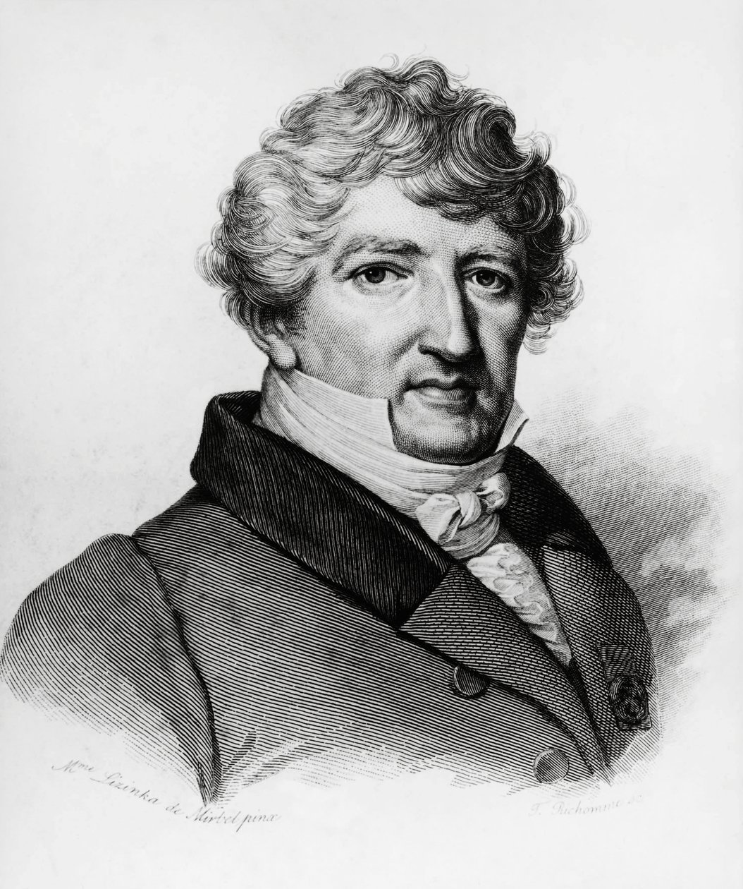 Portrett av Georges Leopold Chretien Frederic Dagobert Cuvier (1769-1832), fransk biolog, gravering av William Walcutt