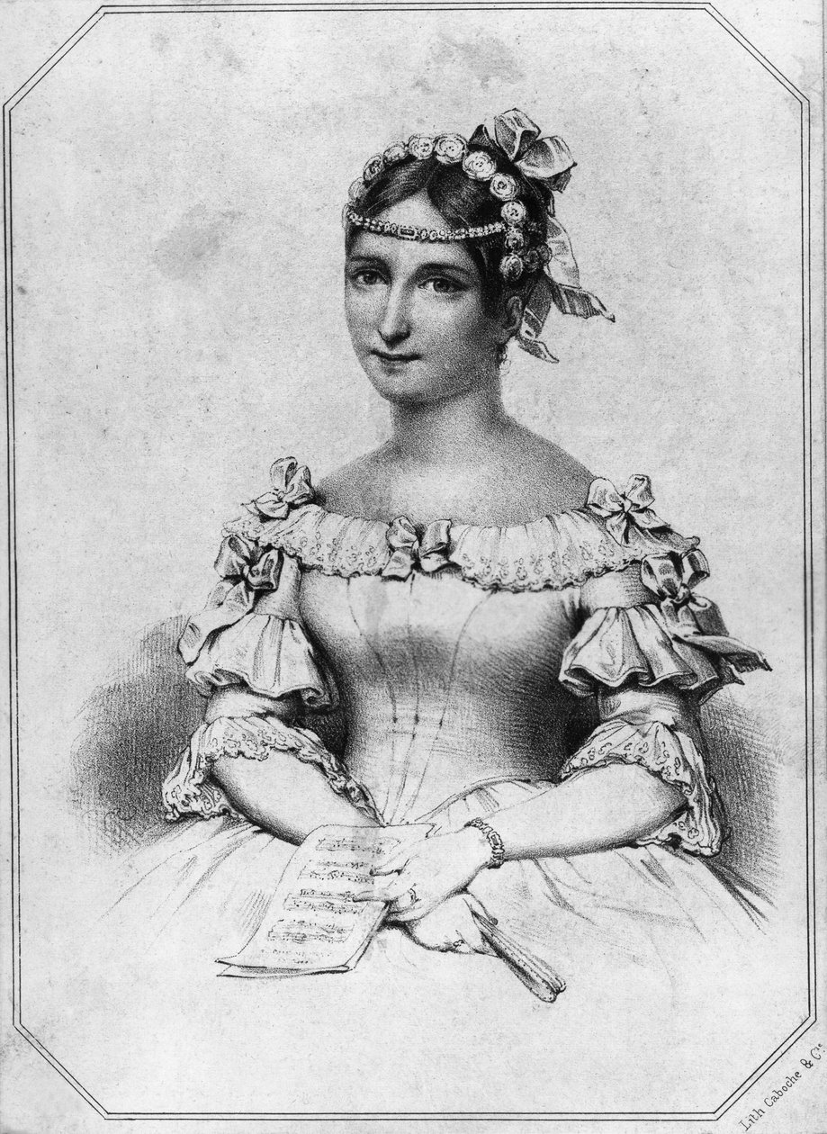 Portrett av Laura Cinti-Damoreau (1801-1863), fransk sopran, litografi av William Walcutt