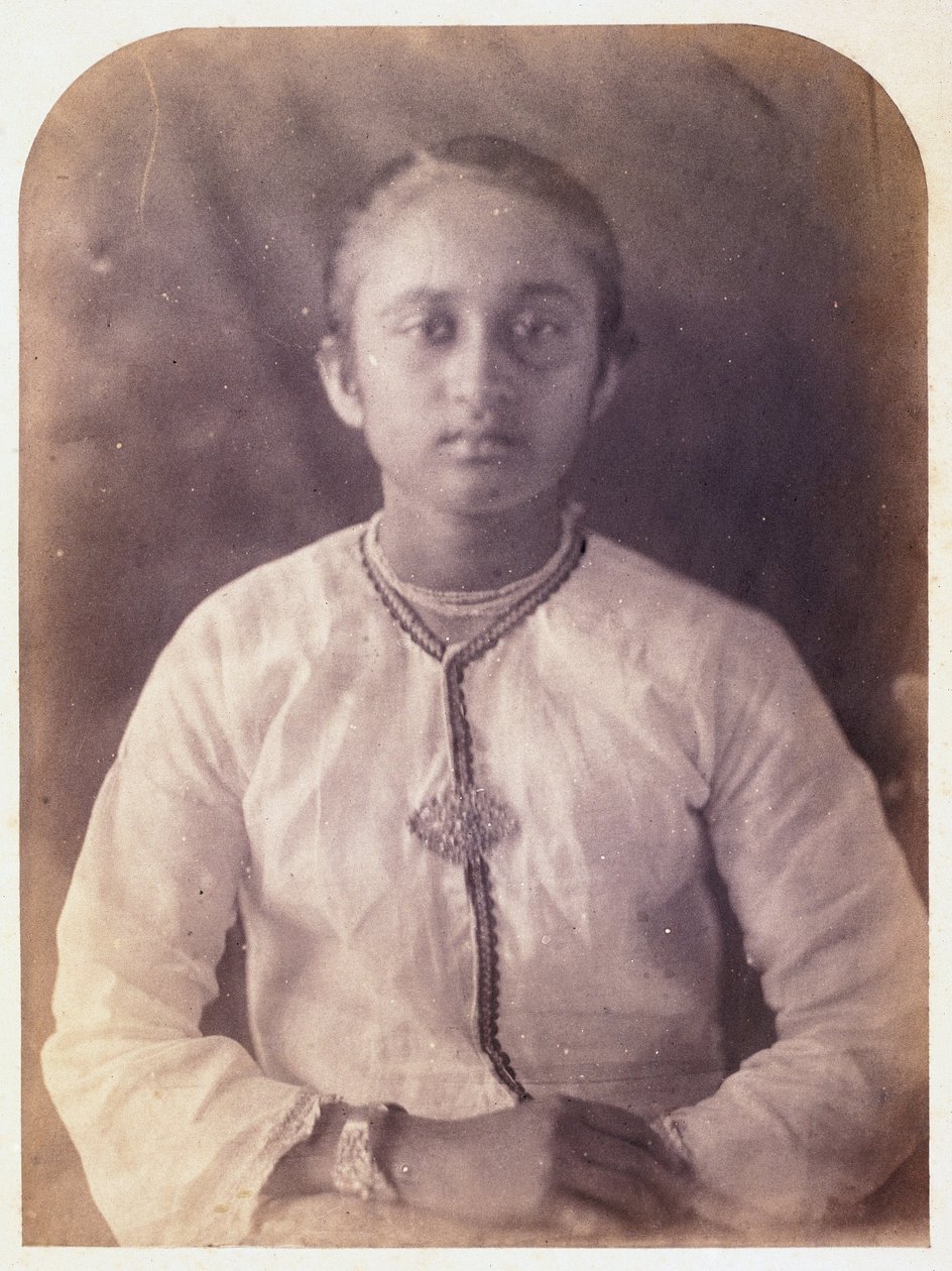 Portrett av en ung kvinne, Ceylon, ca 1875 av Ferdinand Georg Waldmuller