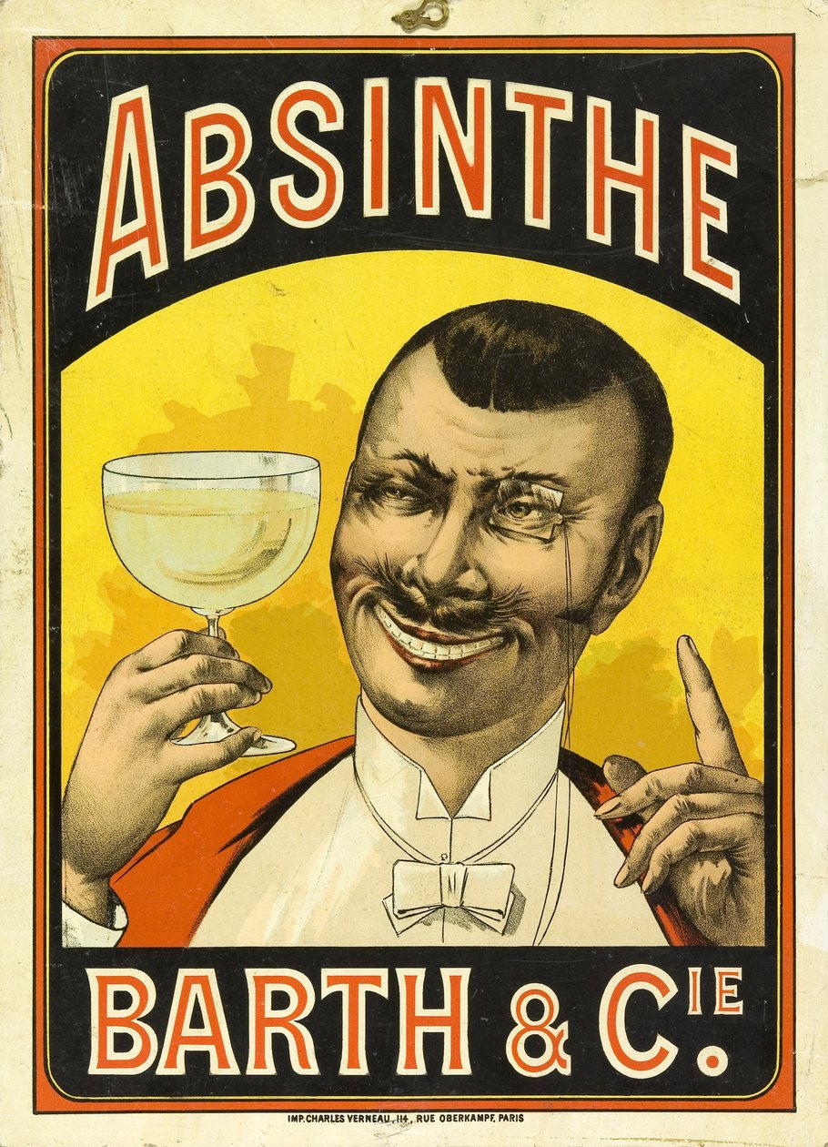 Annonse for Barth & Cie absint, i Chalon sur Saone (Saone et Loire, Frankrike), ca. 1890 av Frederick (attr. to) Barnard