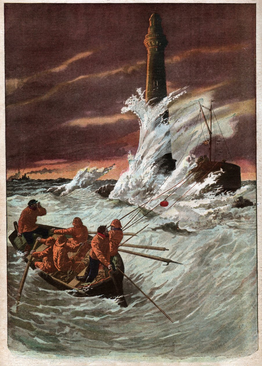 Ravitaillement d'un phare. Etterforsyning av et fyrtårn. av Ferdinand Georg Waldmuller