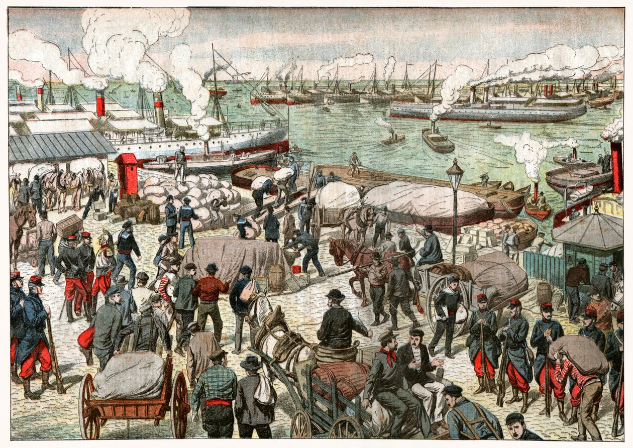 Gå tilbake til jobb i havnen i Marseille av . .