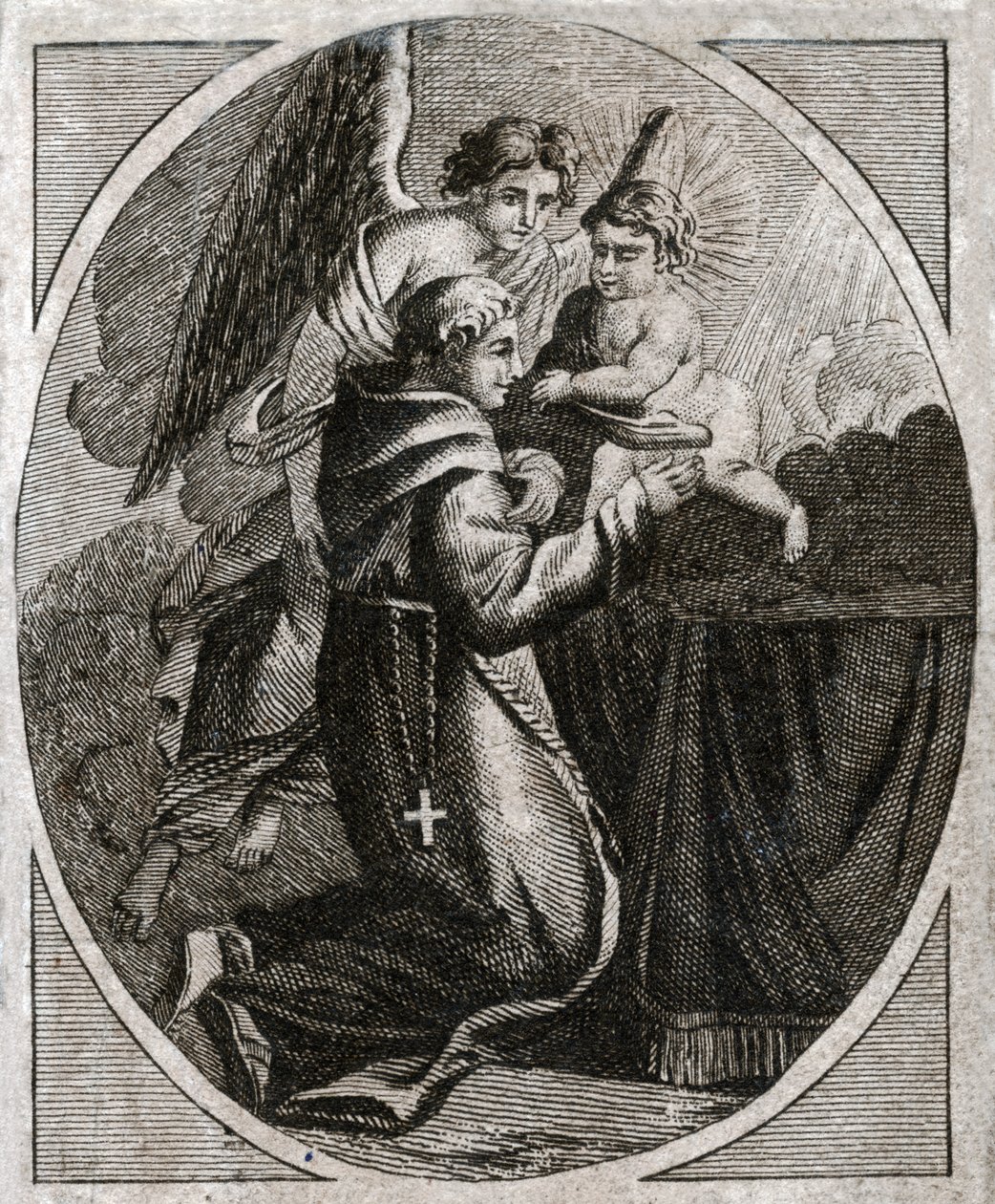 Saint Anthony of Padua, tidlig på 1800-tallet (gravering) av . .