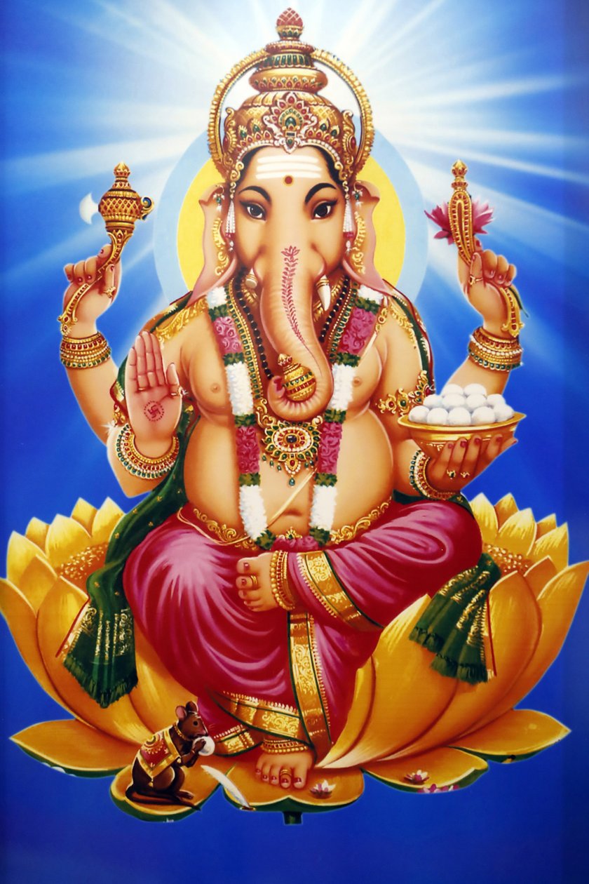 Shiva hinduistisk tempel. Ganesha eller Ganapati: den hinduistiske guden med elefanthodet. av . .