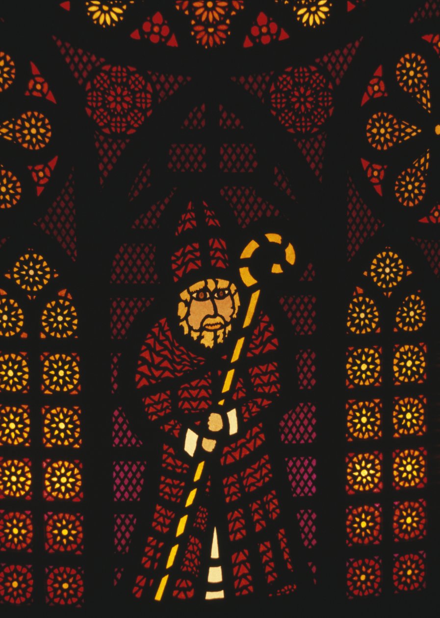 St Nicholas, glassmaleri i Kusnacht-kirken, kantonen Zürich, Sveits av William Walcutt