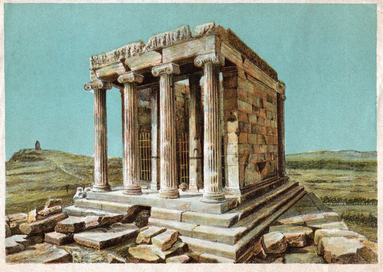 Temple of Athena Nike. rundt 1910 (gravering) av . .