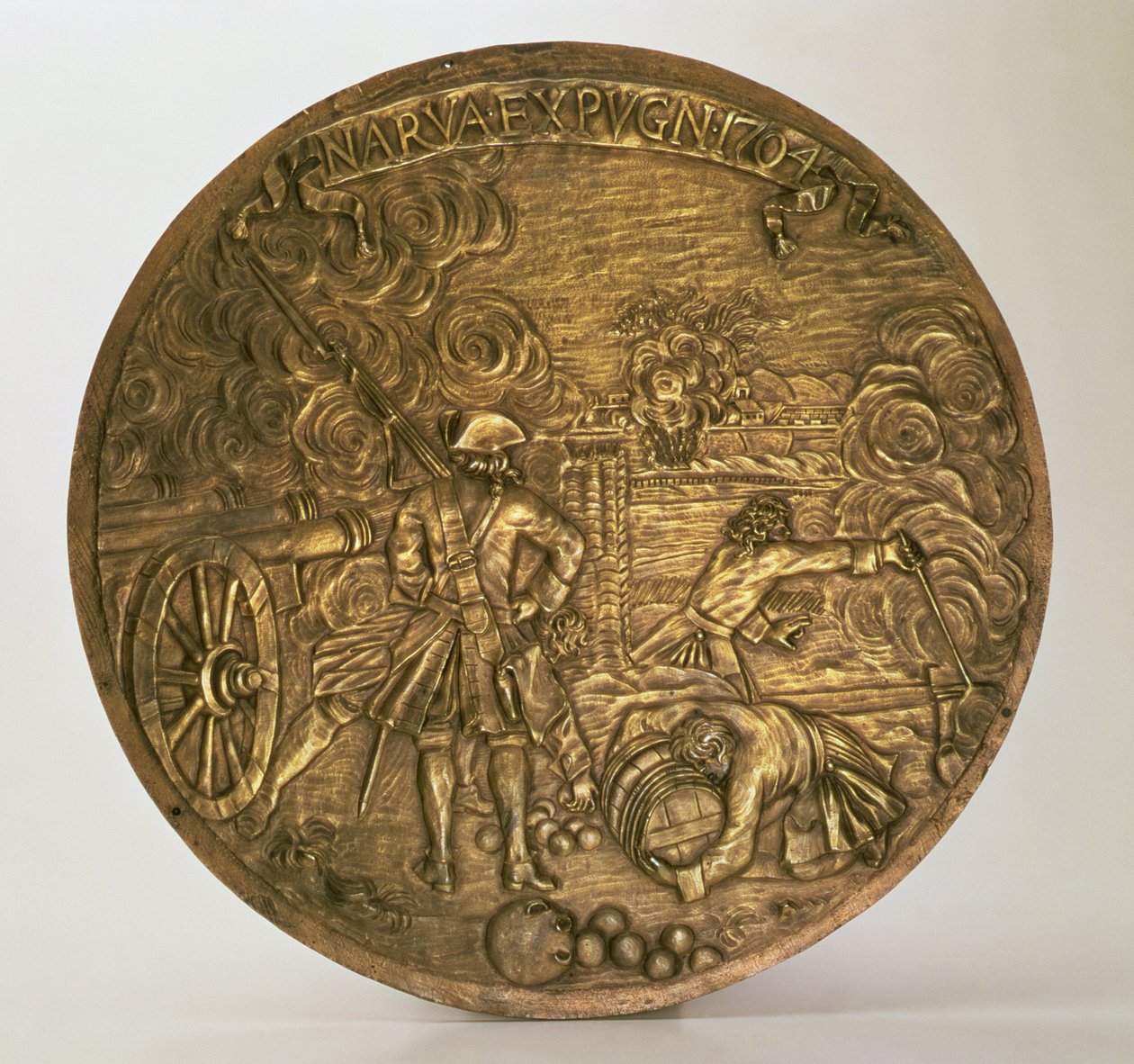 The Capture of Narva, basrelieff designet av Bartolomeo Carlo Rastrelli (1675-1744), ca. 1720 (bronse) av Hippolyte Lalaise Devéria