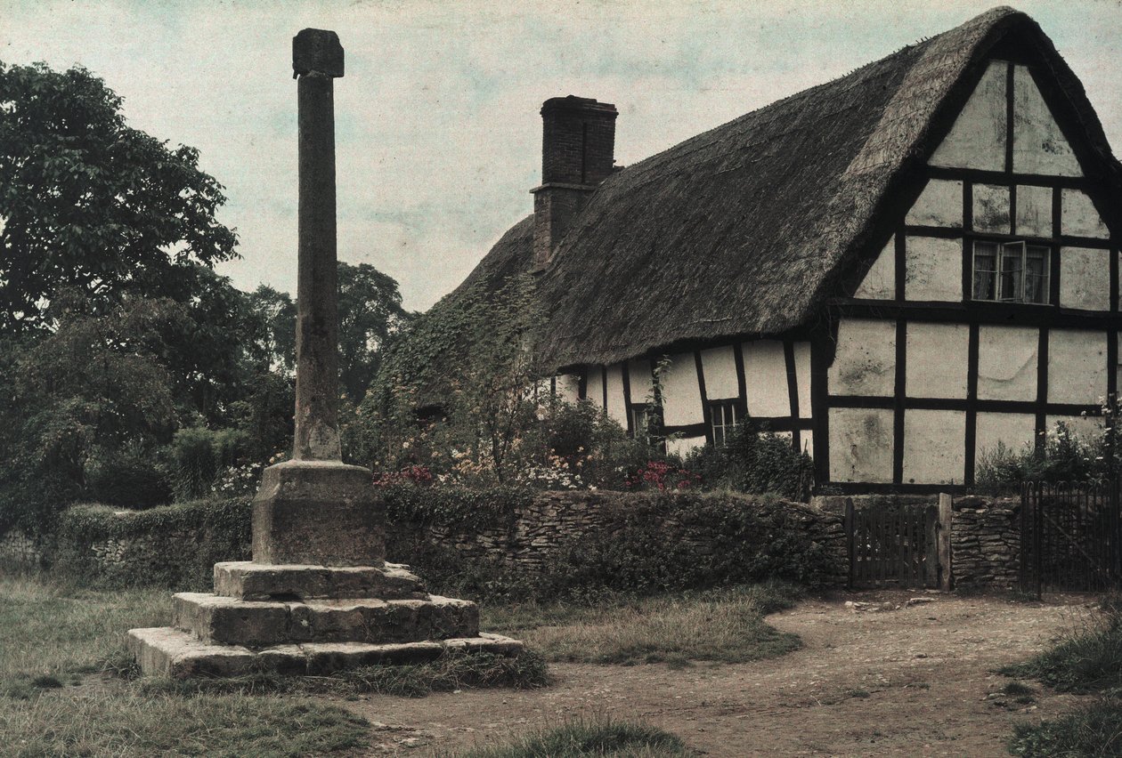 "The Village Cross, Ashton-Under-Hill, Gloucestershire" av Frederick (attr. to) Barnard