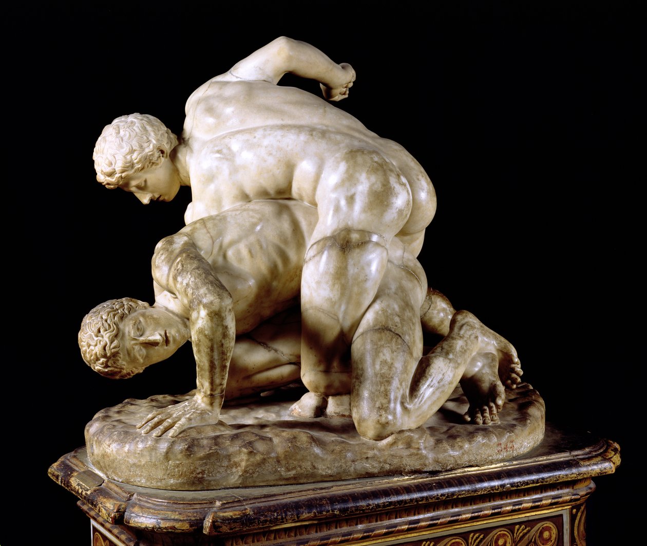 The Wrestler, kopi av gresk skulptur 3. århundre f.Kr. (marmor) (se også 31428) av Hippolyte Lalaise Devéria