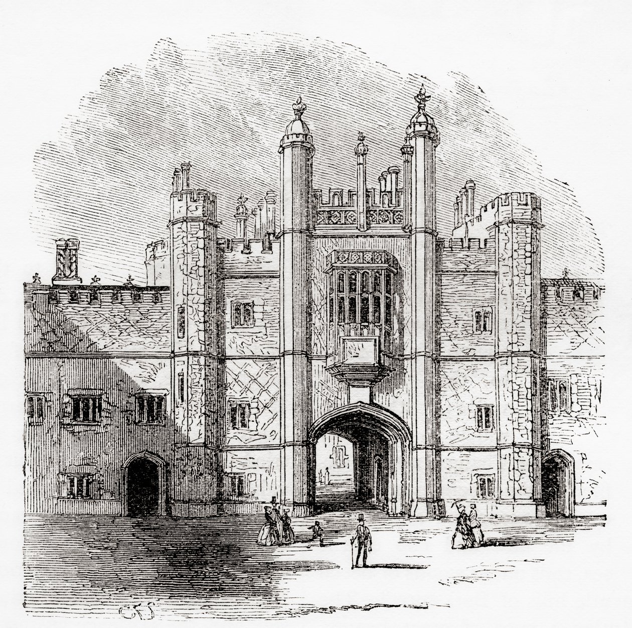 Porten til Eton College, Eton, Berkshire, England, sett her på 1800-tallet. av . .