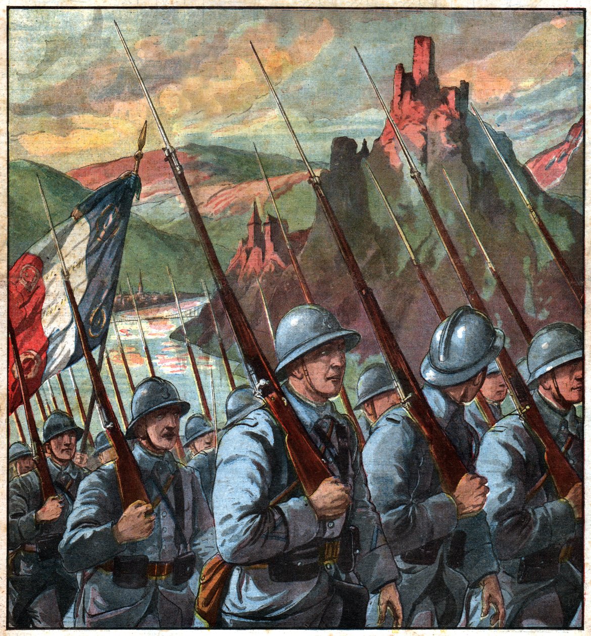 Franske tropper i Rheinland. Franske tropper i Rheinland. av Ferdinand Georg Waldmuller