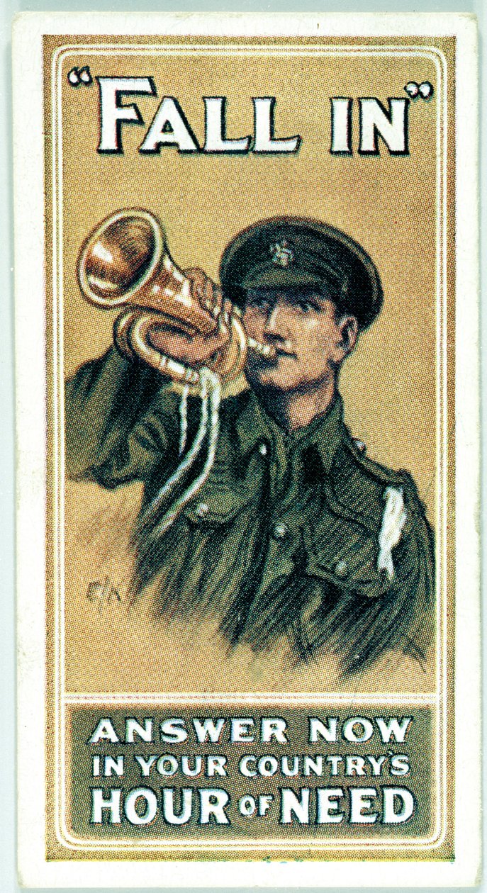 Storbritannia: Sigarettkort - WW1 Rekruttering av Ferdinand Georg Waldmuller