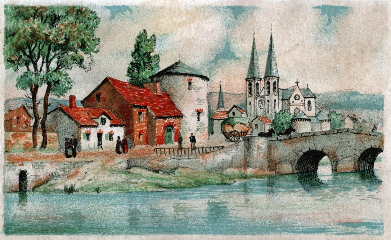 Landsby rundt Carcassonne, ca 1930 av . .