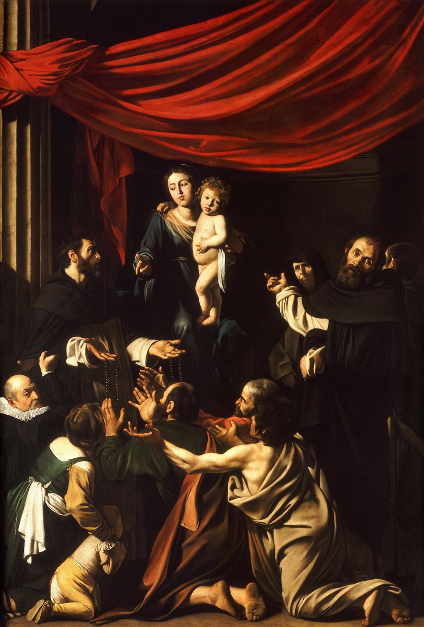 Madonna av rosenkransen Polsk: Madonna av rosenkransen av Michelangelo Merisi da  Caravaggio
