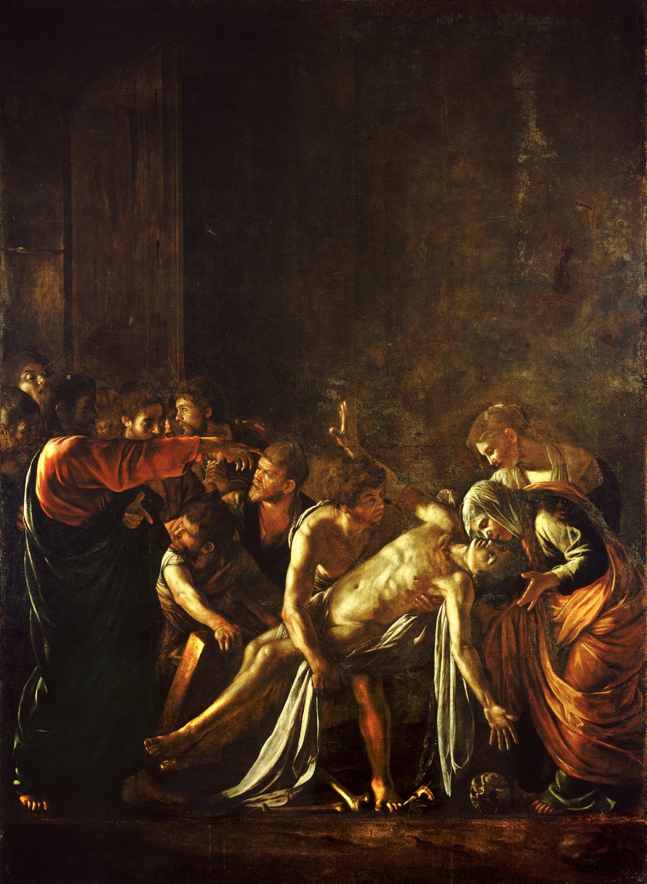The Raising of Lazarus of Poland: The Raising of Lazarus av Michelangelo Merisi da  Caravaggio